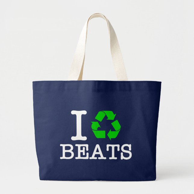 Bolsa Tote Grande Eu Reciclar Beats (Frente)