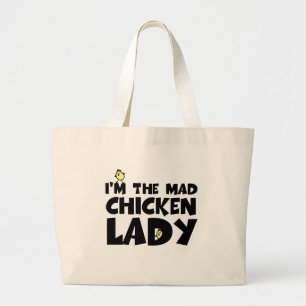 Bolsa Tote Grande Eu sou a senhora louca da galinha