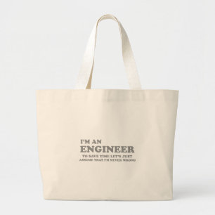 Bolsa Tote Grande Eu sou um Engenheiro