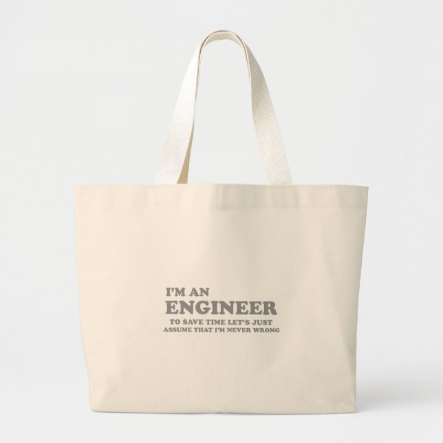 Bolsa Tote Grande Eu sou um Engenheiro (Frente)