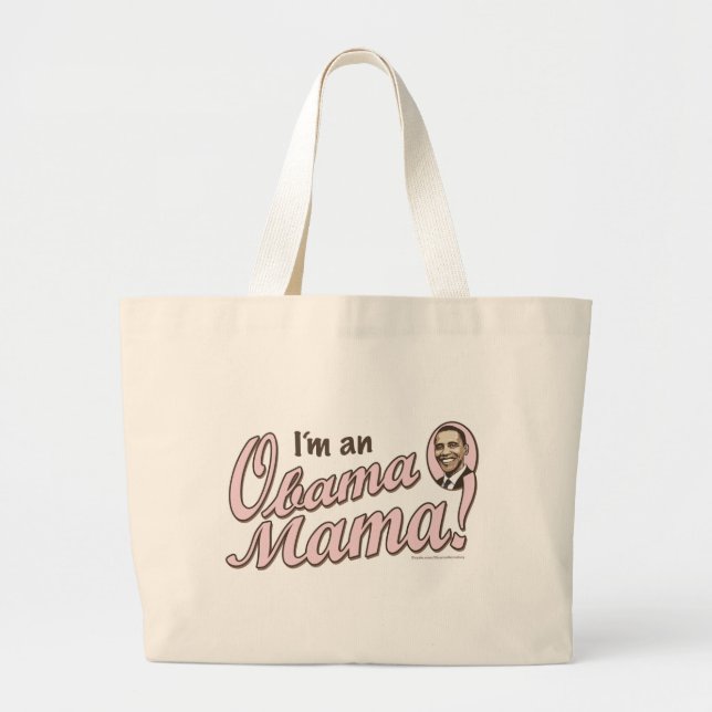 Bolsa Tote Grande Eu sou um Mama Saco de Obama (Frente)