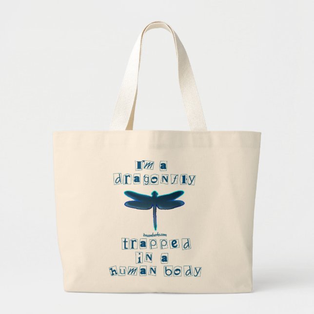 Bolsa Tote Grande Eu sou uma libélula (Frente)
