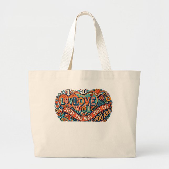 BOLSA TOTE GRANDE EU TE AMO DO JEITO QUE VOCÊ É (Frente)