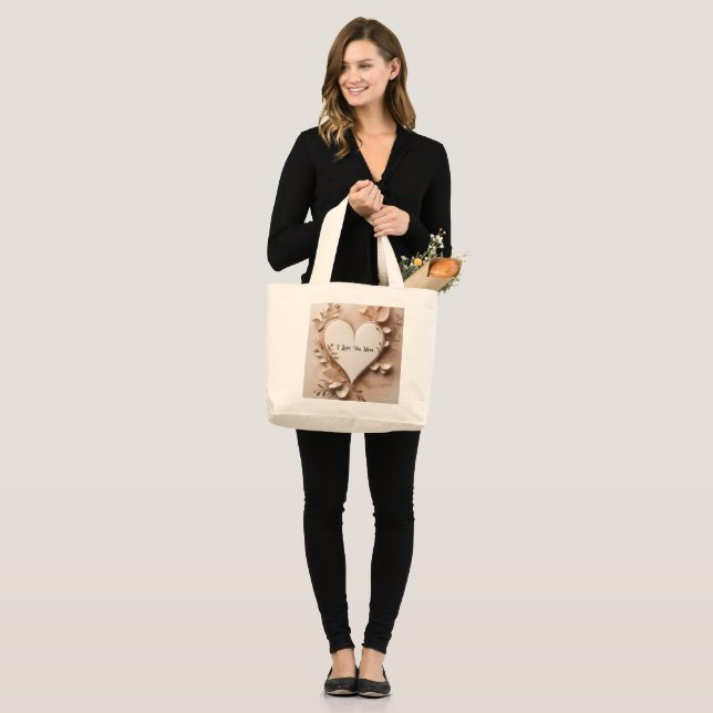 Bolsa Tote Grande Eu Te Amo Mãe (Frente (modelo))