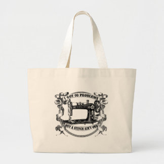 Bolsa Tote Grande Eu tenho 99 problemas, mas um stitch não é um saca