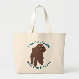 Bolsa Tote Grande Eu tenho um poodle