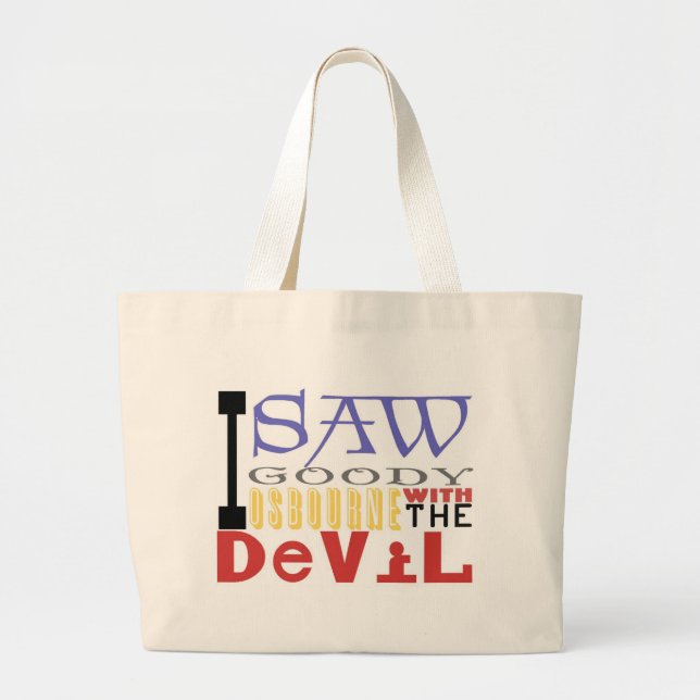 Bolsa Tote Grande Eu vi o presente Osbourne com o diabo (Frente)