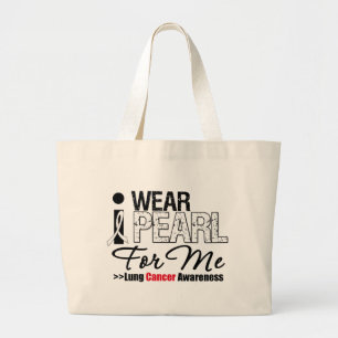 Bolsa Tote Grande Eu visto a fita da pérola para mim