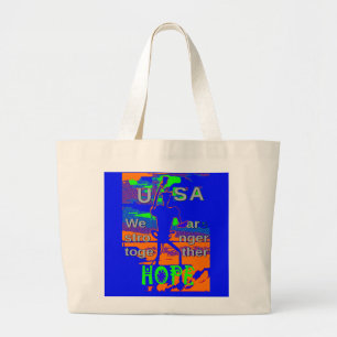 Bolsa Tote Grande EUA Esperam Fortes Juntos - Uma Tapeçaria Patrióti