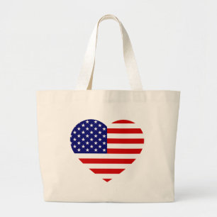 Bolsa Tote Grande EUA Heartflag jtcn