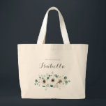 Bolsa Tote Grande Eucalyptus Greenery anêmona ponte floral<br><div class="desc">Minúscula de aquarela moderna,  eucalipto verde e design floral anêmona,  com nome de dama de honra personalizado,  elegante e na moda,  dons personalizados de damas de noiva personalizados para casamento rústico,  casamento botânico e casamento de praia em primavera e verão. Ver todas as peças correspondentes na coleção</div>