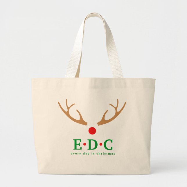 Bolsa Tote Grande Every Day is Christmas Large Tote (Frente)