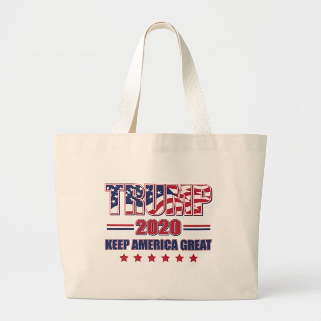 Bolsa Tote Grande Excelente Trump 2020 Keep America (Frente)