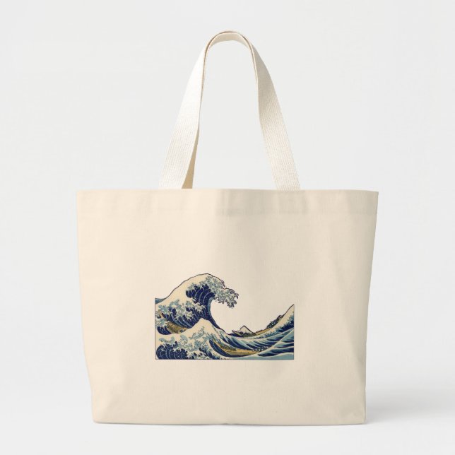 Bolsa Tote Grande Excelente Wave Kanagawa - Pintura Japonesa (Frente)