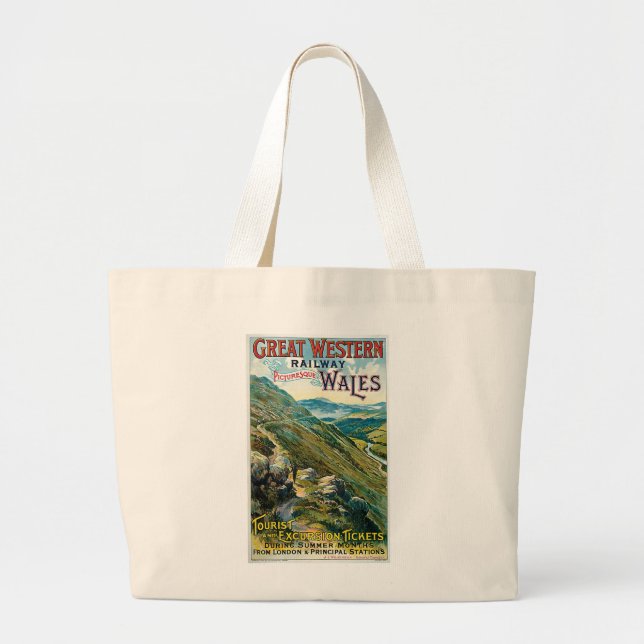 Bolsa Tote Grande Excelente Western Rail ~ Wales (Frente)