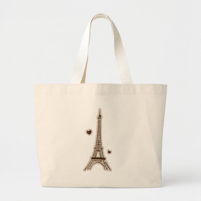 Bolsa Tote Grande Excursão Eiffel do La (Frente)