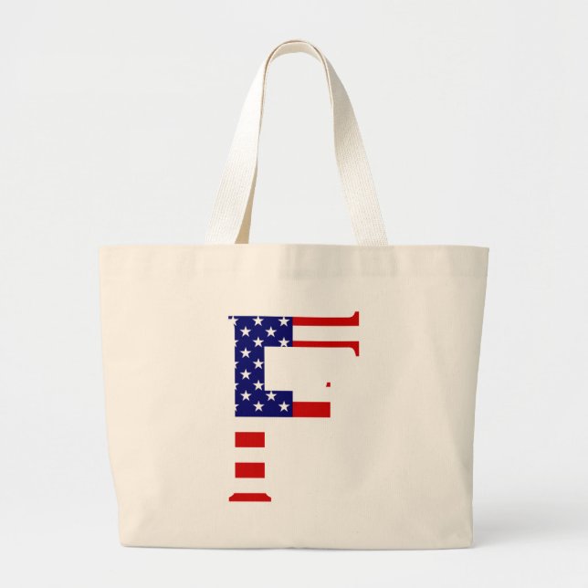 Bolsa Tote Grande F Monograma sobreposto no U Flag jtcnt (Frente)