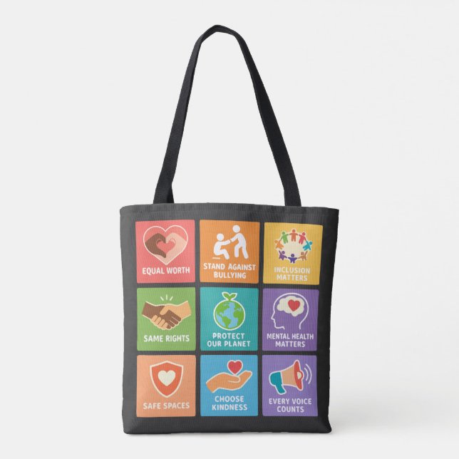 Bolsa Tote Grande fã dos direitos humanos (Verso)
