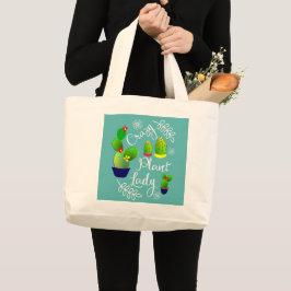 Bolsa Tote Grande Fábrica Louca Lady Funny Cactus