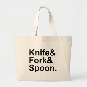 Bolsa Tote Grande Faca Garfo Colher Utensílios para Comer Alimento
