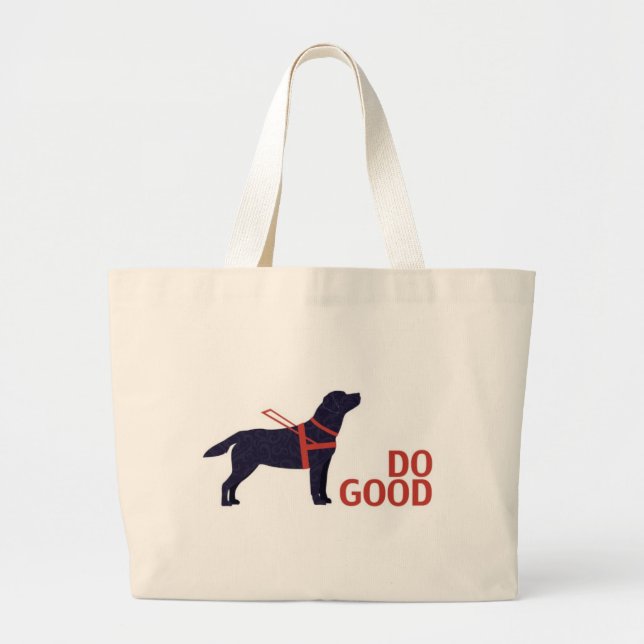 Bolsa Tote Grande Faça o bem - Service Dog - Black Lab (Frente)