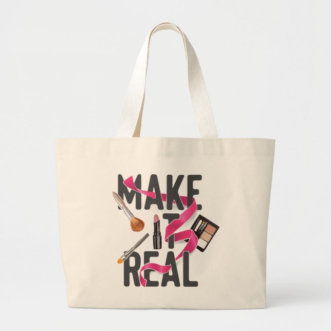 Bolsa Tote Grande Faça-o real (Frente)