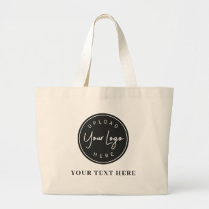 Bolsa Tote Grande Faça o Upload do Logotipo da Sua Marca