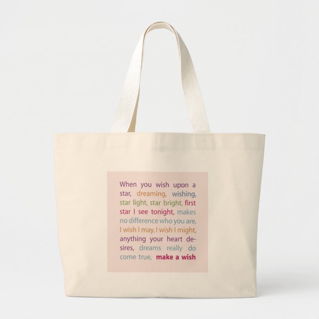 Bolsa Tote Grande Faça um desejo (Frente)