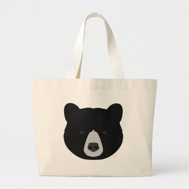 Bolsa Tote Grande Face do Urso Negro (Frente)