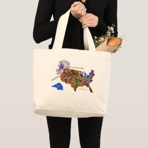 Bolsa Tote Grande Faces de Arte Colorida da Liberdade, por Surpresa