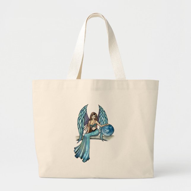 Bolsa Tote Grande Fada Anjo Guardião da Terra (Frente)