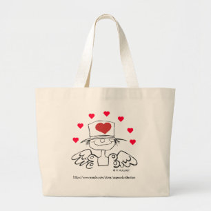 Bolsa Tote Grande "Fada do Coração" - Saco de Tote Personalizado