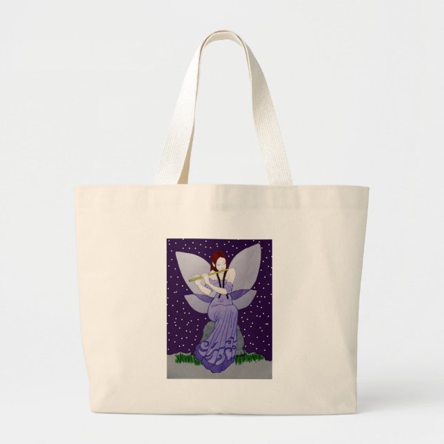 Bolsa Tote Grande Fada roxa (Frente)