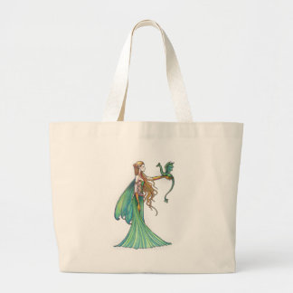 Bolsa Tote Grande Fada Verde Disciplina Dragão por Molly Harrison
