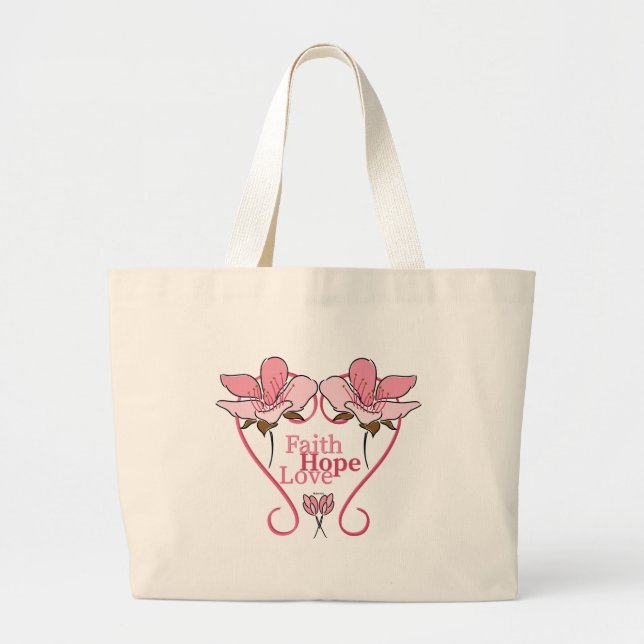 Bolsa Tote Grande FaItH, HoPe e LoVe (Frente)