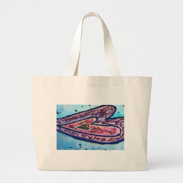 Bolsa Tote Grande Faith Pink Heart Tote Bag (Frente)