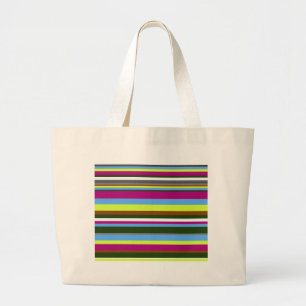 Bolsa Tote Grande Faixa de Designer Personalizada Colorida