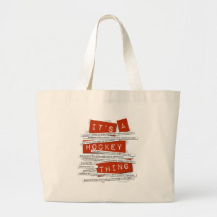 Bolsa Tote Grande Faixa de hóquei