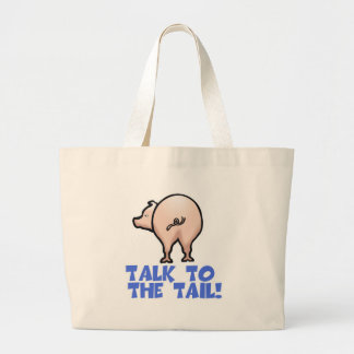 Bolsa Tote Grande Fale com o Porco da Cauda