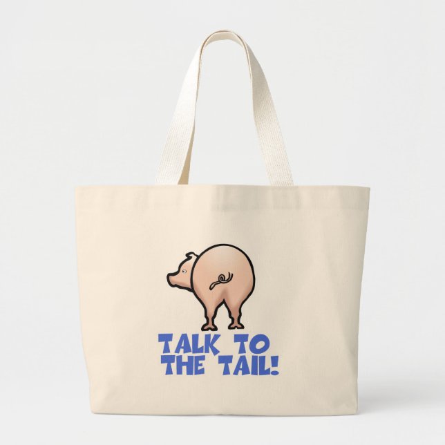 Bolsa Tote Grande Fale com o Porco da Cauda (Frente)