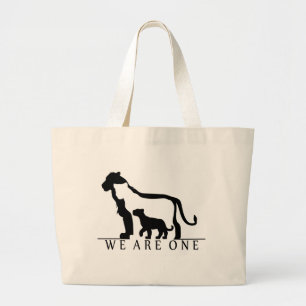 Bolsa Tote Grande Família de leões (versão branca)