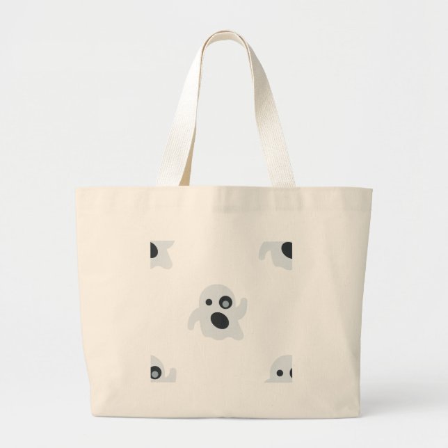 Bolsa Tote Grande fantasma emoji (Frente)