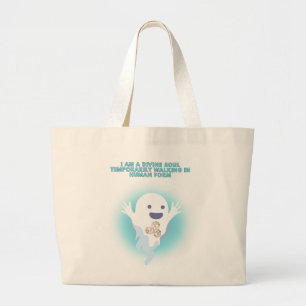 Bolsa Tote Grande Fantasma Espiritual Bonito - Design de Cotação de