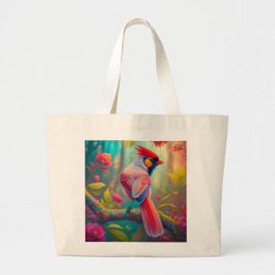 Bolsa Tote Grande Fantasy Birds Male Cardinal