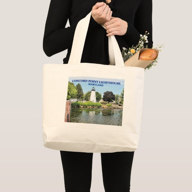 Bolsa Tote Grande Farol Concord Point, Maryland Tote Bag (Frente (produto))