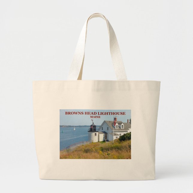 Bolsa Tote Grande Farol da Cabeça de Browse, Maine Jumbo Tote Bag (Frente)