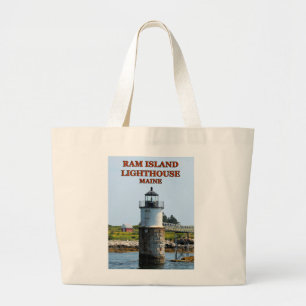 Bolsa Tote Grande Farol da ilha da ram, sacola do jumbo de Maine