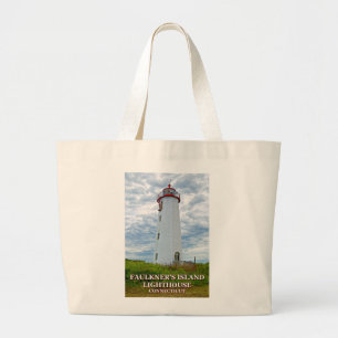 Bolsa Tote Grande Farol da ilha de Faulkners, Connecticut