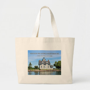 Bolsa Tote Grande Farol das ilhas da irmã, sacola do jumbo de New