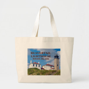 Bolsa Tote Grande Farol de Beavertail, Rhode - sacola da ilha